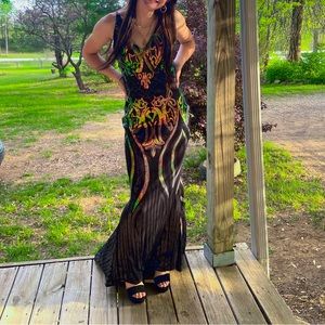 Iridescent Prom dress with train